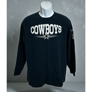 Men's Dallas Cowboys Authentic T-Shirt Sz L NFL Football Blue Long-Sleeve Shirt